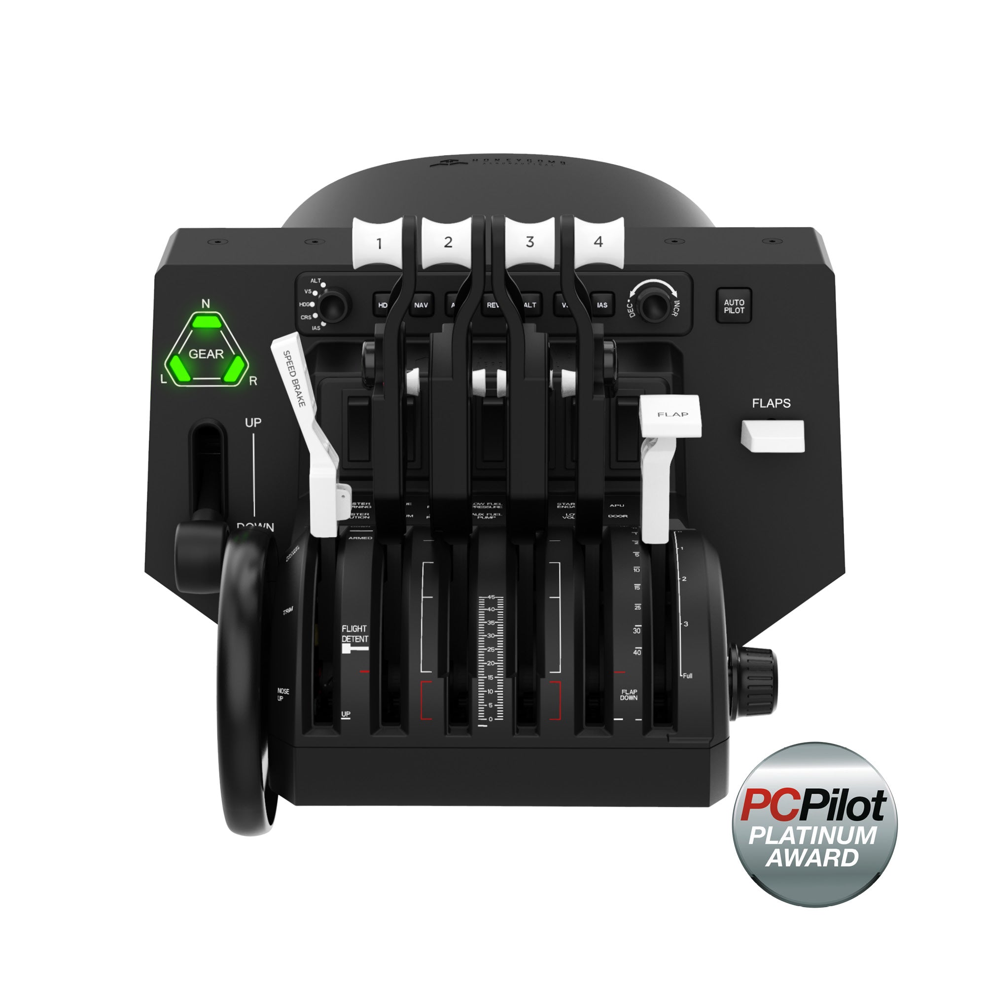 Official product image of the Honeycomb Bravo Throttle Quadrant