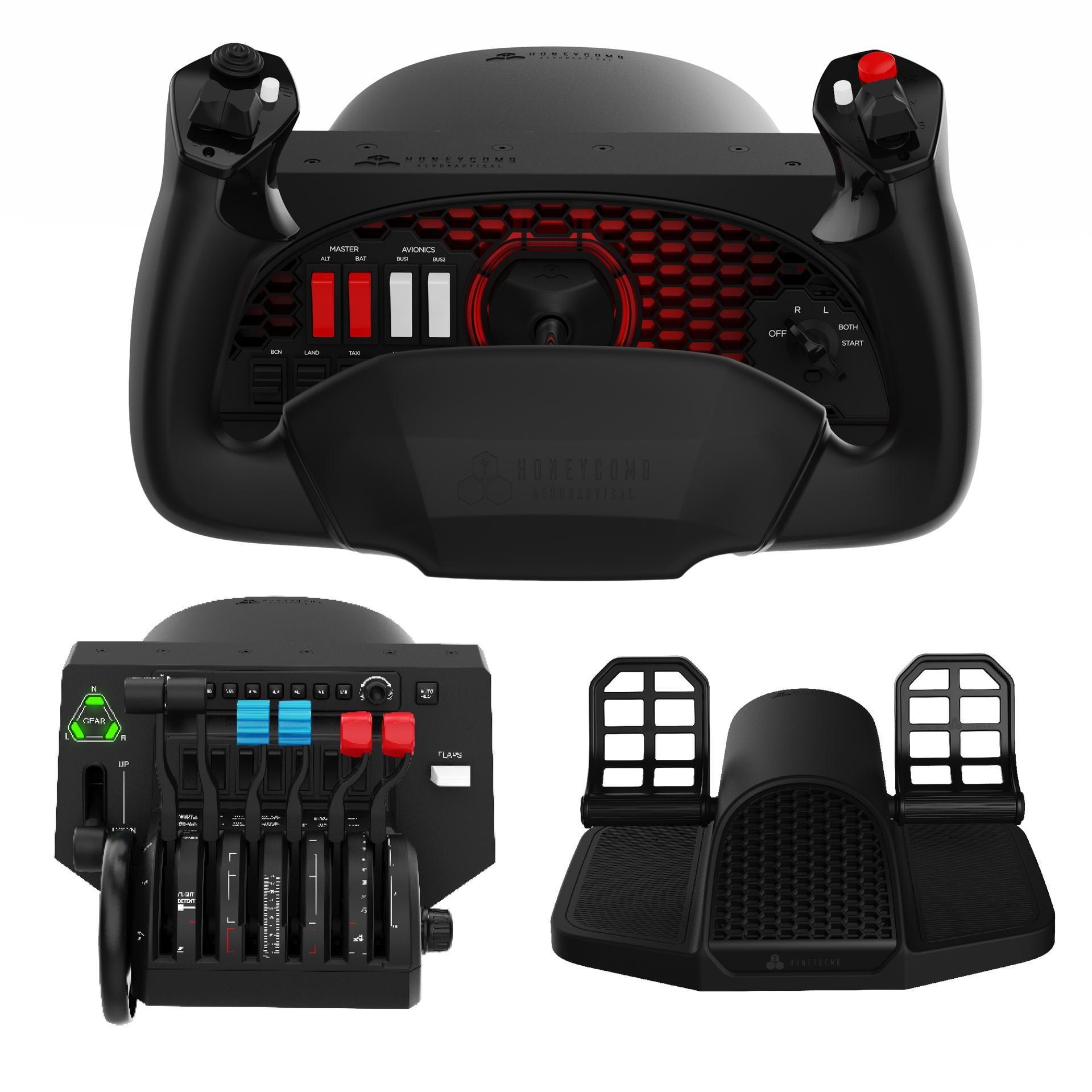 PC用ゲームコントローラー・コンバーター HONEYCOMB ALPHA FLIGHT CONTROLS Honeycomb Alpha Flight Controls Yoke & Switch Panel: pc